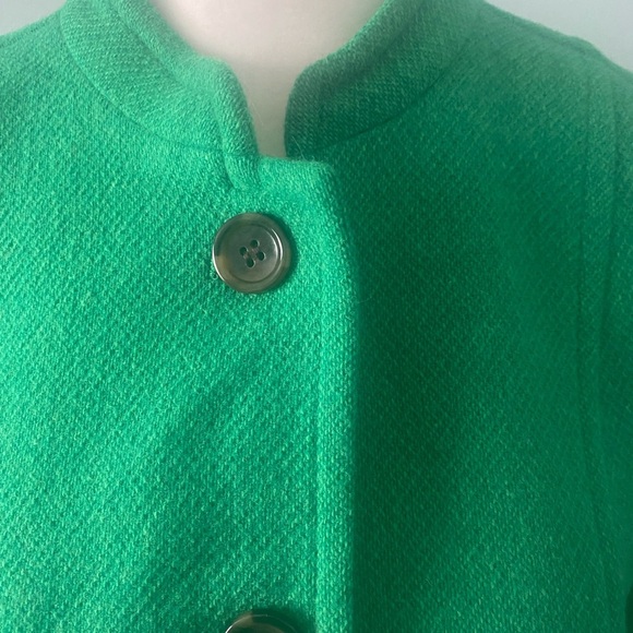 Talbots Kelly Green Wool blend Mandarin collar Peplum blazer - Picture 10 of 15
